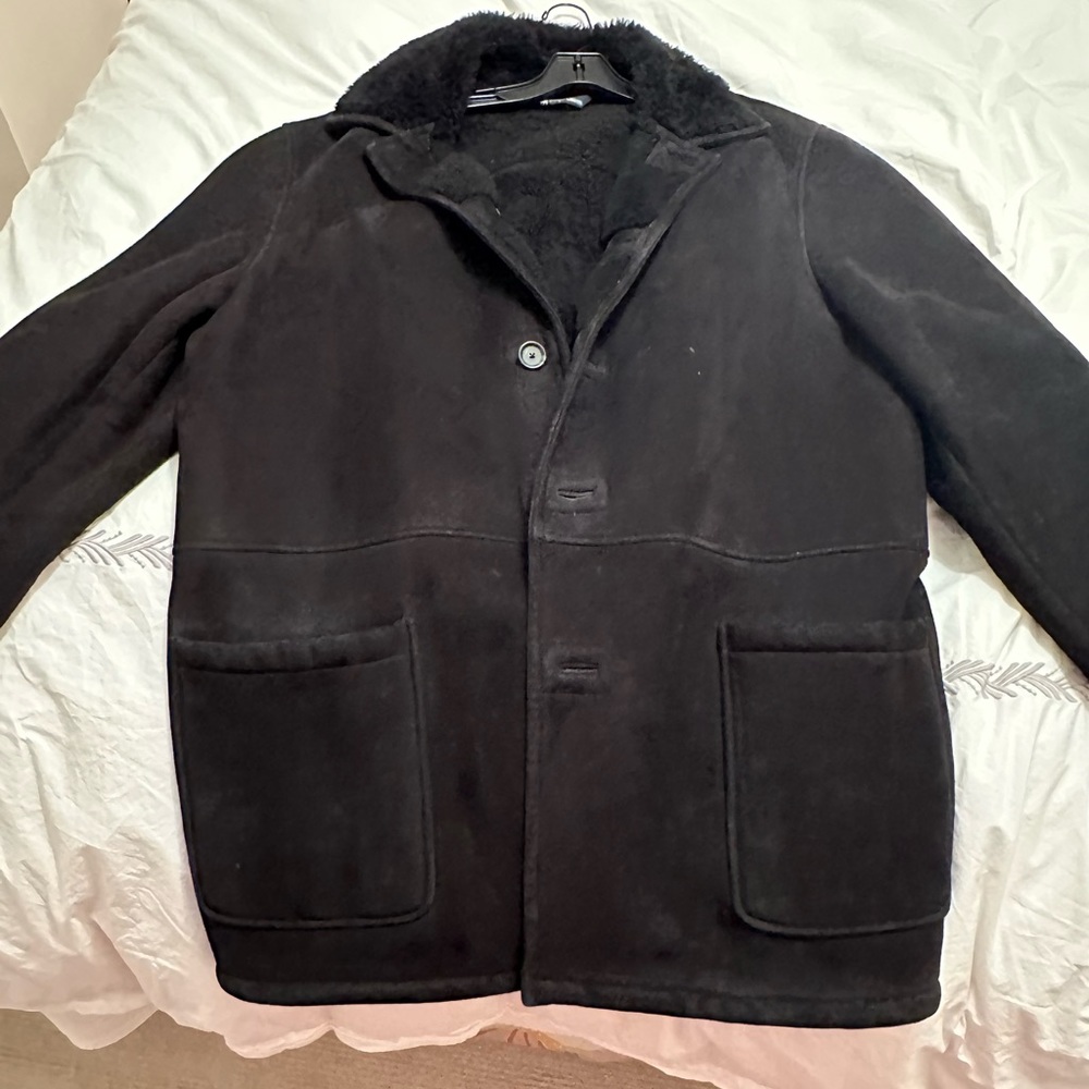 Black suede Shearling coat